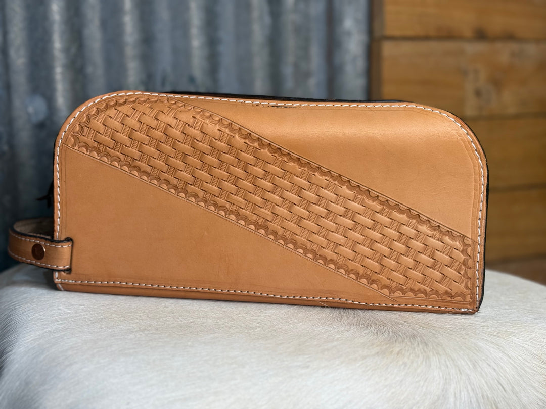 Men's Toiletry Bag Basket Stamped